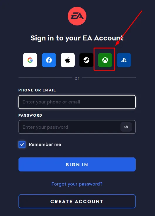 اتصال اکانت ایکس باکس به حساب EA